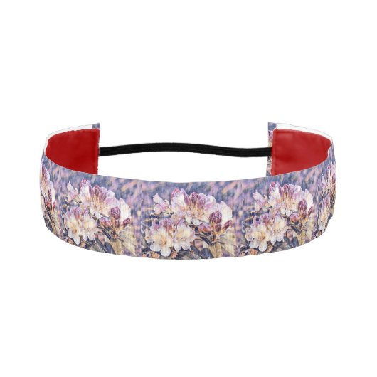 水絵画色の紫のあぜ花 アスレチックヘッドバンド (正面)
