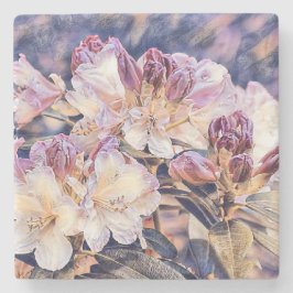 水絵画色の紫のあぜ花 ストーンコースター