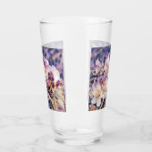 水絵画色の紫のあぜ花 タンブラーグラス (左)