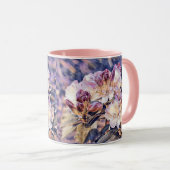 水絵画色の紫のあぜ花 マグカップ (正面右)