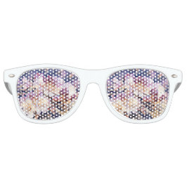 水絵画色の紫のあぜ花 レトロサングラス