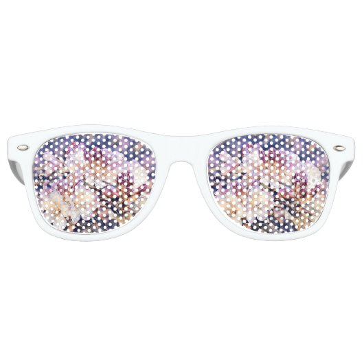 水絵画色の紫のあぜ花 レトロサングラス (正面)