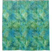 水緑の熱帯ハワイは水彩画を去ります シャワーカーテン (正面)