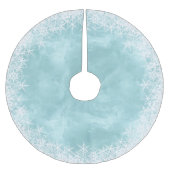 水縁ど色の雪のティール(緑がかった色)ID727 ブラッシュドポリエステルツリースカート (正面)