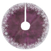 水縁ど色の雪の結晶ID727 ブラッシュドポリエステルツリースカート (正面)