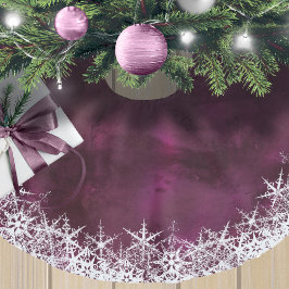 水縁ど色の雪の結晶ID727 ブラッシュドポリエステルツリースカート