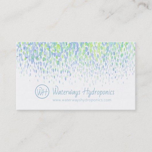 水耕栽培の水ベースのビジネスドリップ水彩 名刺 (正面)