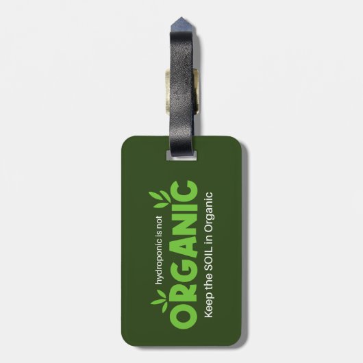 水耕栽培はオーガニック保の土壌ではオーガニックない ラゲッジタグ (裏面縦)