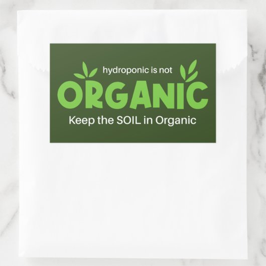 水耕栽培はオーガニック保の土壌ではオーガニックない 長方形シール (バッグ)
