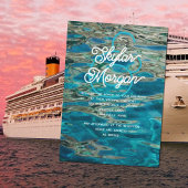 水背景結婚式招待状 招待状