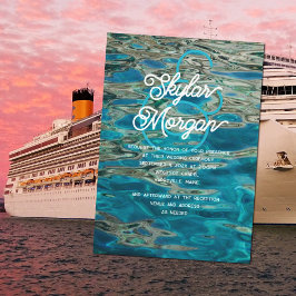 水背景結婚式招待状 招待状