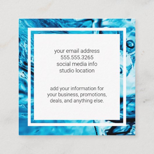 水背景 スクエア名刺 (裏面)