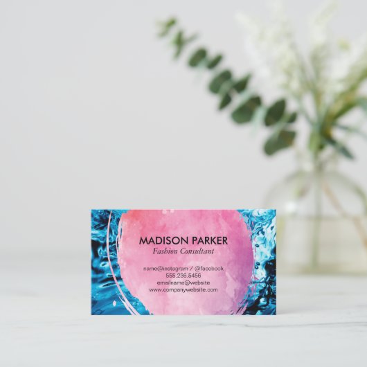 水背景 名刺 (スタンド正面)