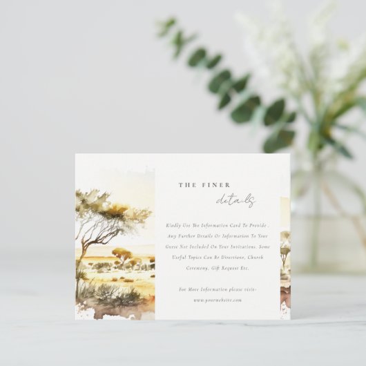 水自然色アフリカ景観結婚詳細 エンクロージャーカード (スタンド正面)