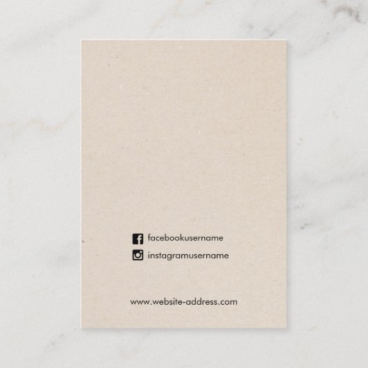 水自然色ストーンクラフトイヤリングディスプレイ 名刺 (裏面)