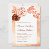 水自然色フローラアーチテラコッタ結婚ズ 招待状 (正面)
