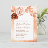 水自然色フローラアーチテラコッタ結婚ズ 招待状 (スタンド正面)