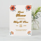 水自然色フローラブライダルシャワー結婚 招待状 (スタンド正面)