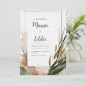 水自然色リーフミニマ結婚リスト 招待状 (スタンド正面)