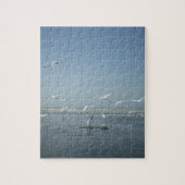 水自然飛んでいるのバレエで美しい鶴 ジグソーパズル (縦)