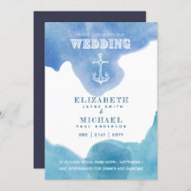 水航海の流の目的地の結婚式招待状