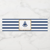 水航海の瓶ラベル – 海軍と金ゴールド ペットボトルラベル (シングルラベル)