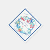 水航海の男女兼用色の赤ちゃんシャワー スタンダードカクテルナプキン (角)