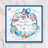 水航海の男女兼用色の赤ちゃんシャワー フェイバータグ (正面)