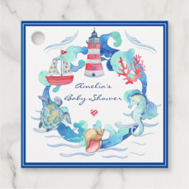 水航海の男女兼用色の赤ちゃんシャワー フェイバータグ