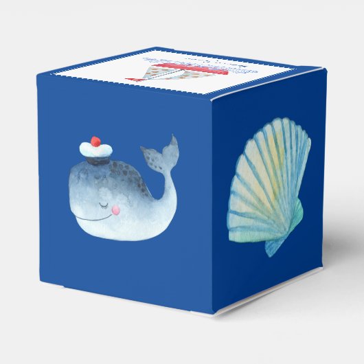 水航海の男女兼用色の赤ちゃんシャワー フェイバーボックス (裏面サイド)