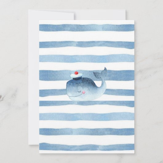 水航海の男女兼用色の赤ちゃんシャワー 招待状 (裏面)