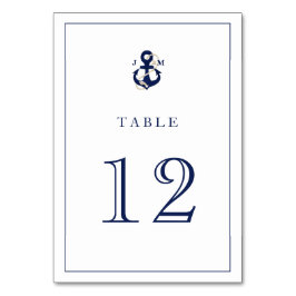 水航海の色いかりネイビー結婚ズモノグラム テーブルナンバー