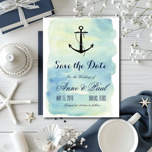 水航海の色の保存日付 案内ポストカード