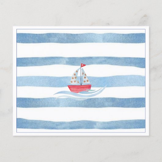 水航海の色の赤ちゃんシャワー知恵の言葉 (裏面)