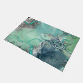 水航海の色アクア海タコ ドアマット (アングル)