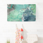 水航海の色アクア海タコ 横断幕 (インサイチュ)