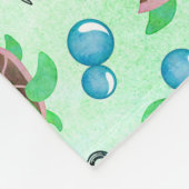 水航海の色ウミガメいかり&バブル フリースブランケット (角)