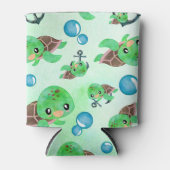 水航海の色ウミガメいかり&バブル 缶クーラー (正面)