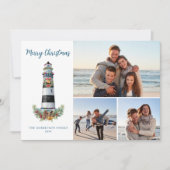 水航海の色クリスマス灯台3写真 シーズンカード (正面)