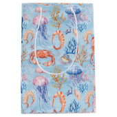 水航海の色コーラルリーフデリツ ミディアムペーパーバッグ (正面)