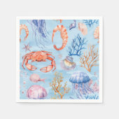 "水航海の色コーラルリーフ快楽 スタンダードカクテルナプキン (正面)