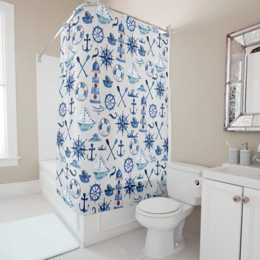 水航海の色シャワーカーテン シャワーカーテン (インサイチュ)