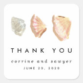 水航海の色シーシェルありがとうシール スクエアシール (正面)