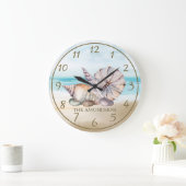 水航海の色ビーチシーシェル ラージ壁時計 (ホーム)