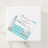 水航海の色ベビーシャワースクエアメッセージカード フェイバータグ (インサイチュ)