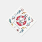 水航海の色ボート名パーソナライズされた スタンダードカクテルナプキン (角)