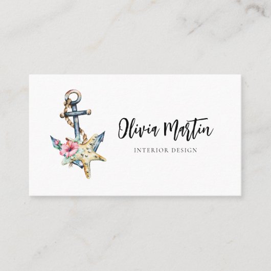 水航海の色QRコードモダン 名刺 (正面)