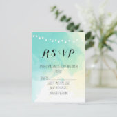 水航海の色RSVPカード インビテーションポストカード (スタンド正面)