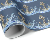 水航海の飛沫いかり ラッピングペーパー (ロールコーナー)
