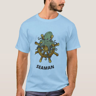 水船の水車とタコ Tシャツ